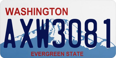WA license plate AXW3081