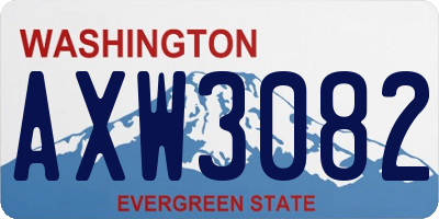 WA license plate AXW3082