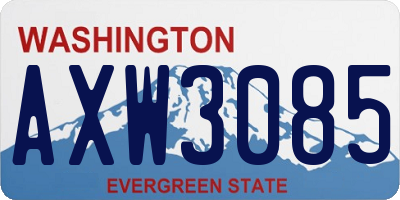 WA license plate AXW3085