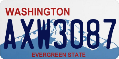 WA license plate AXW3087