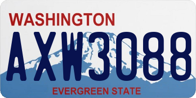 WA license plate AXW3088