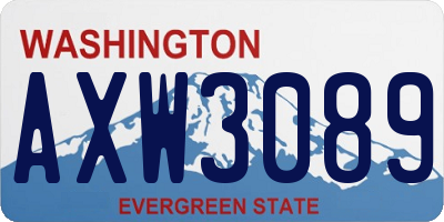 WA license plate AXW3089