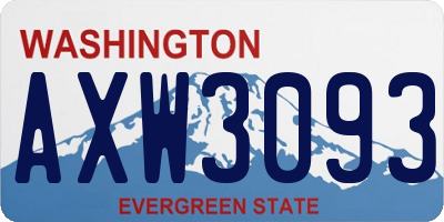 WA license plate AXW3093