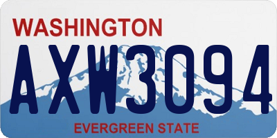 WA license plate AXW3094