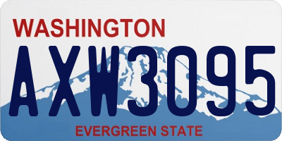 WA license plate AXW3095