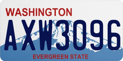WA license plate AXW3096
