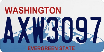 WA license plate AXW3097