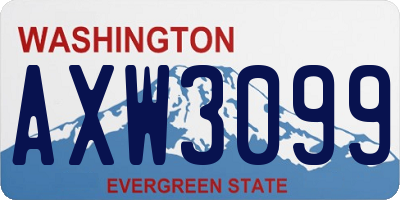 WA license plate AXW3099