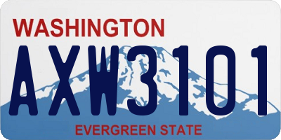 WA license plate AXW3101