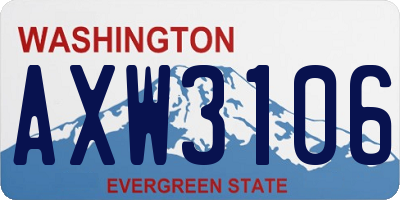 WA license plate AXW3106
