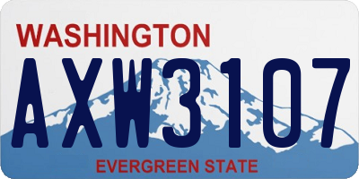 WA license plate AXW3107