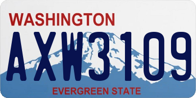 WA license plate AXW3109