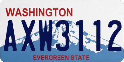 WA license plate AXW3112