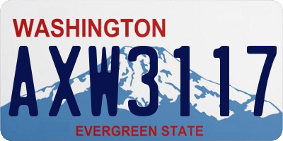 WA license plate AXW3117
