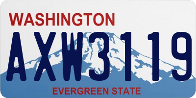 WA license plate AXW3119