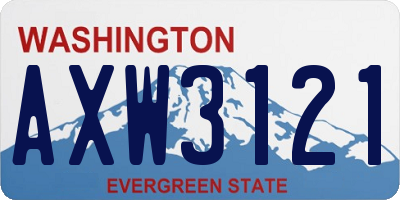 WA license plate AXW3121