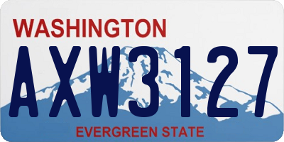 WA license plate AXW3127