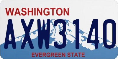 WA license plate AXW3140