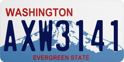 WA license plate AXW3141