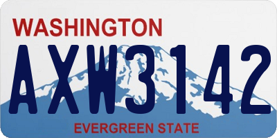 WA license plate AXW3142