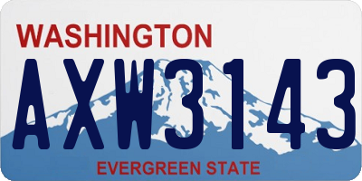 WA license plate AXW3143