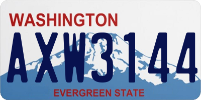 WA license plate AXW3144