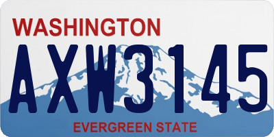 WA license plate AXW3145