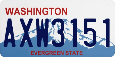 WA license plate AXW3151