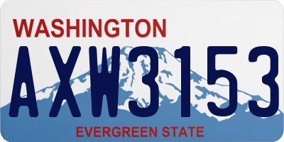 WA license plate AXW3153