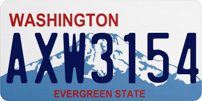 WA license plate AXW3154