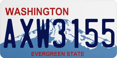WA license plate AXW3155