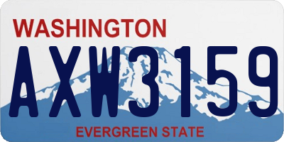 WA license plate AXW3159