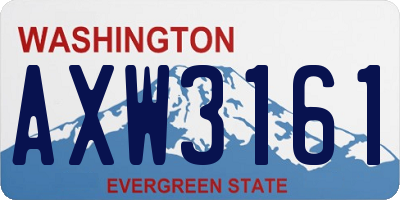 WA license plate AXW3161