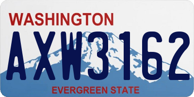 WA license plate AXW3162
