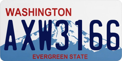 WA license plate AXW3166