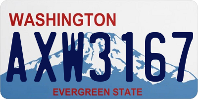 WA license plate AXW3167