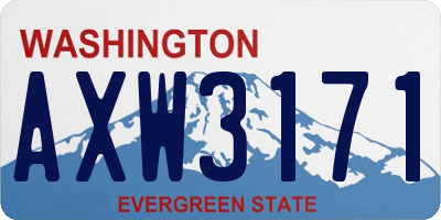 WA license plate AXW3171