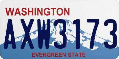 WA license plate AXW3173