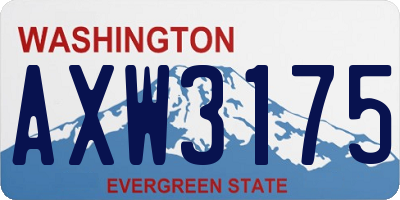 WA license plate AXW3175