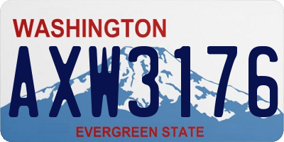 WA license plate AXW3176