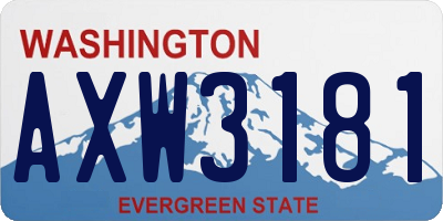 WA license plate AXW3181