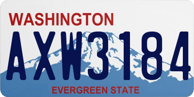 WA license plate AXW3184