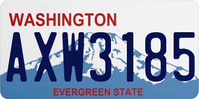 WA license plate AXW3185