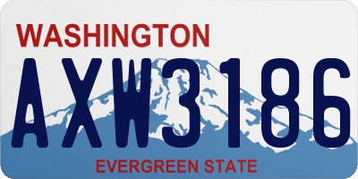 WA license plate AXW3186