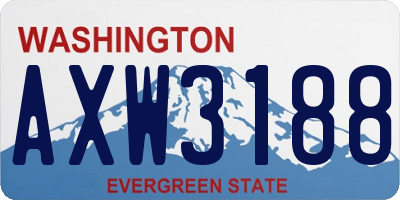 WA license plate AXW3188