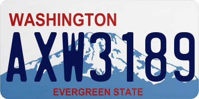 WA license plate AXW3189