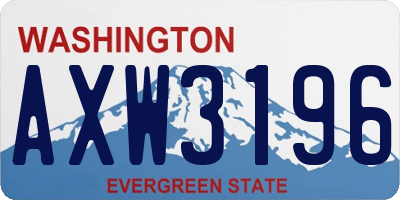 WA license plate AXW3196