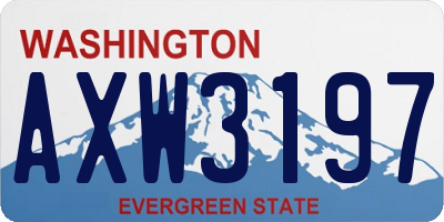 WA license plate AXW3197