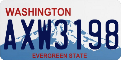 WA license plate AXW3198