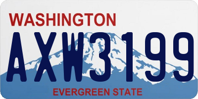 WA license plate AXW3199